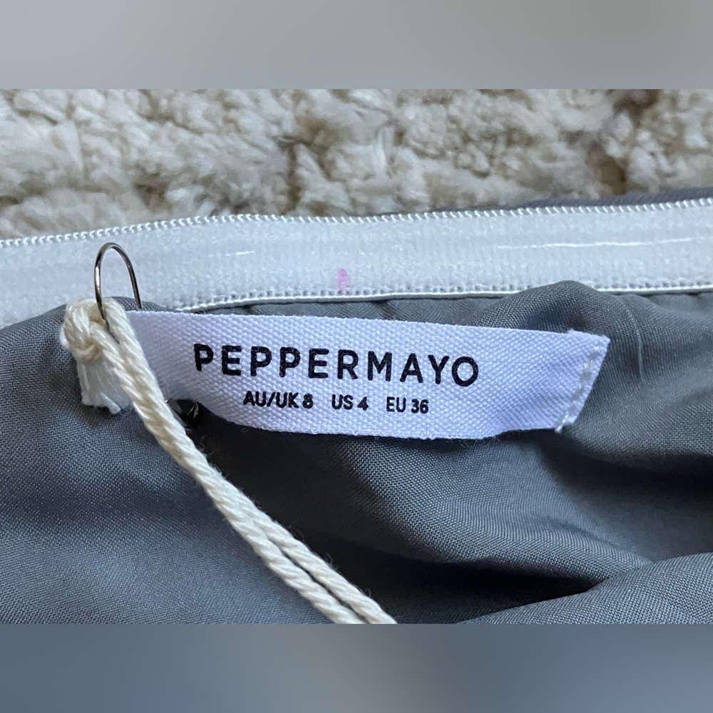 NEW!!! PepperMayo Rachel Strapless Mini Grey Dress US 4 - Picture 9 of 14